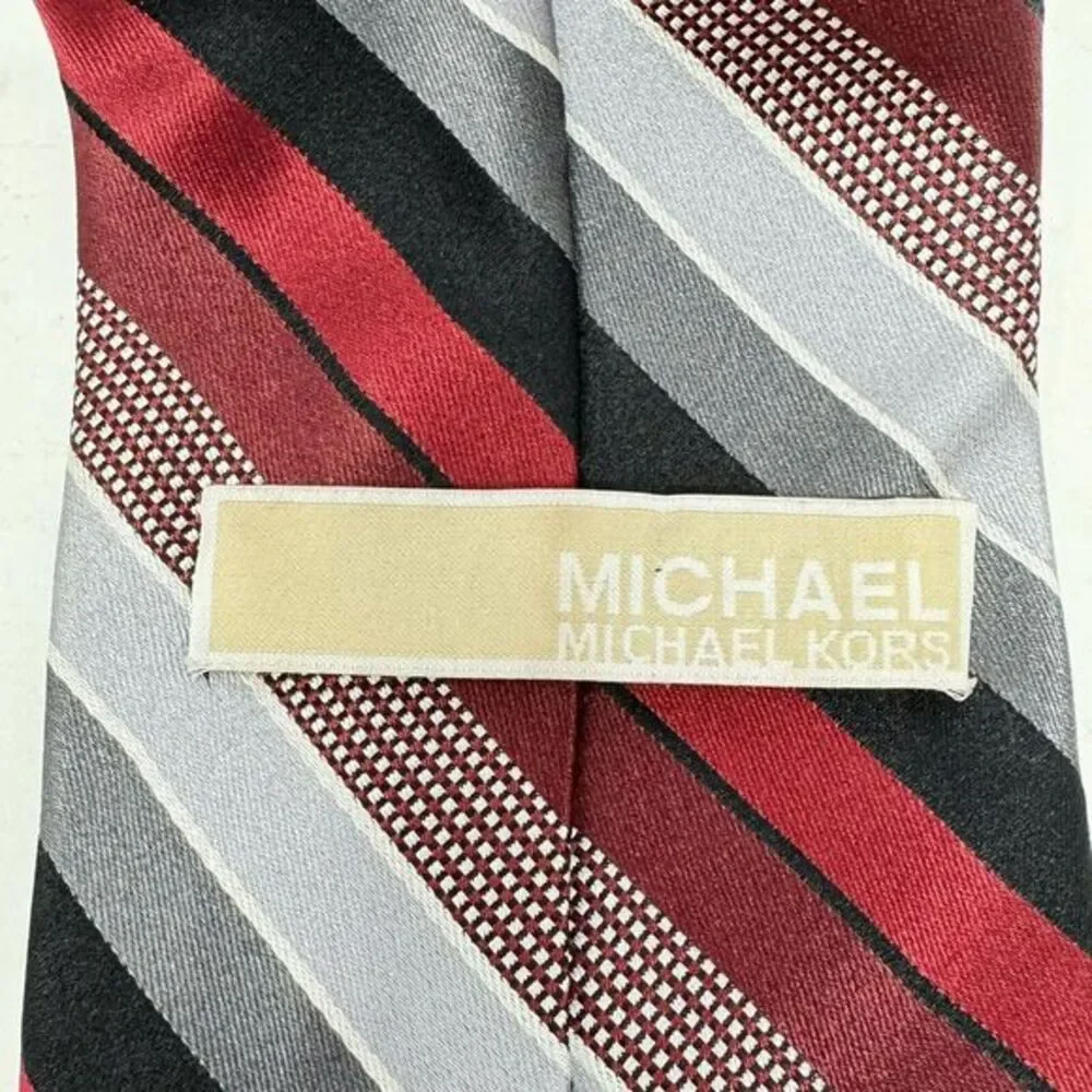 Michael Kors Multi Color Striped‎ Men's Necktie 100% Silk 3.5